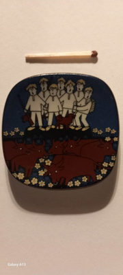 Arabia Mini Kalevala lautanen . Jukolan Juoksu