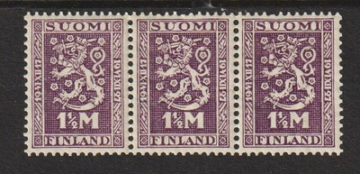 1927 Itsenäinen Suomi 10v merkkien kolmirivi **