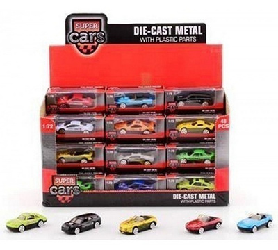 Super Cars, Die-Cast Metalli Auto Muoviosilla 12 autoa UUSIA