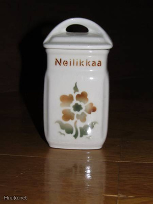 Arabia 1932-49 RUSKEA KUKKA pieni maustepurkki NEILIKKAA !