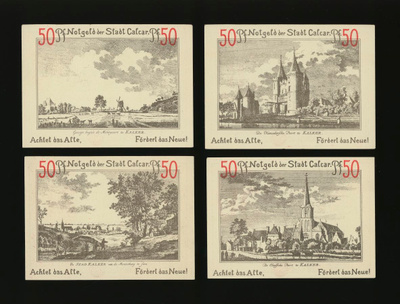 Saksa Notgeld 4 x 50 Pfennig, Calcar 1922