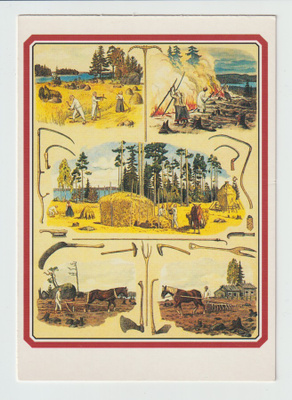 Postikortti, TAIDE, KALEVALA-AIHE, Maanviljelystoimet ja -ty