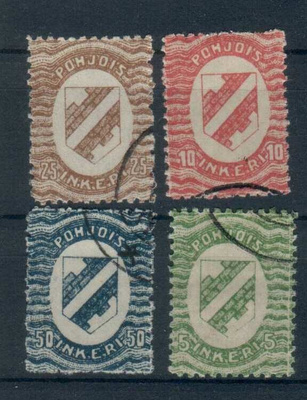 Pohjois-Inkeri I -sarjan    5 pen  - 50 pen leimatut  4kpl