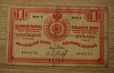 Tsaarinaika Suomalainen yhden markan kullassa 1915