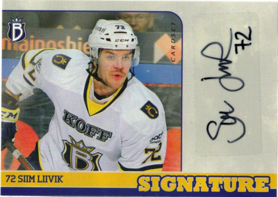 2014-15 Cardset SIIM LIIVIK Blues Signature nimmari