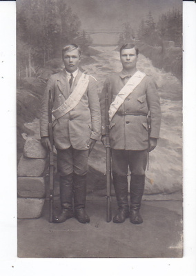 VANHA Valokiuva Suojeluskuntalaiset Kiväärit ym Imatra 1918