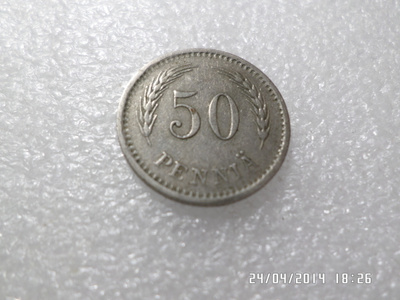 50 penniä 1923 Kuparinikkeli Kl 8-9