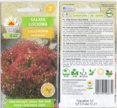 Lehtisalaatti Lollo Rossa siemenet #