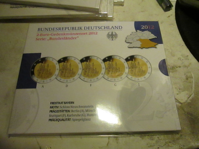 2012 Saksa  2 € Bayern ADFGJ PROOF