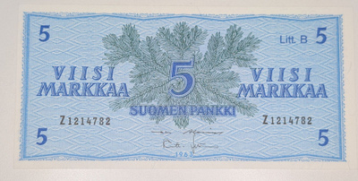 5 Markkaa 1963 Litt. B Z1214782