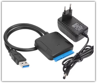 2,5/3,5" SATA - USB 3.0 kovalevyadapteri & virtalähde #31521