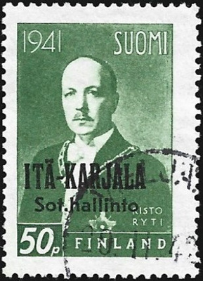 1941 Itä-Karjala Ryti 50 p Normaali R leimattu LaPe 22 I