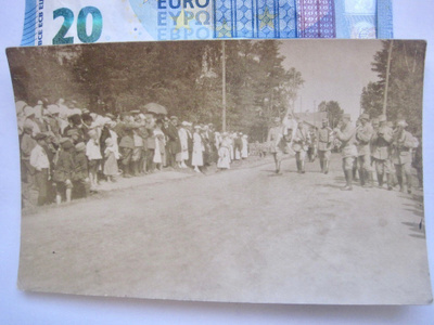 Valokuva Suojeluskunta Paraati 1919 Ahvola Jääski Antrea ?
