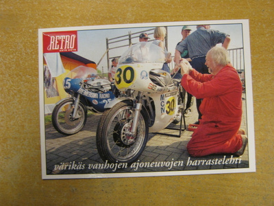 postikortti Retro Auto Moto Assen Centennial Classic TT 1998