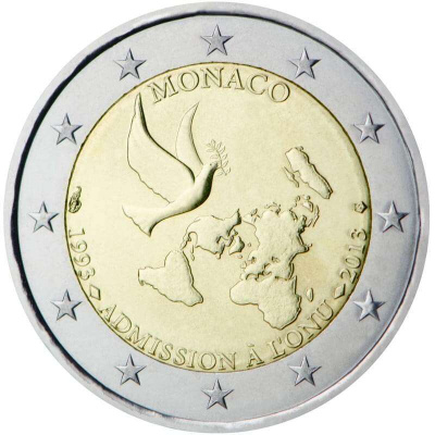 Monaco 2 euro 2013 juhlaraha YK, UNC