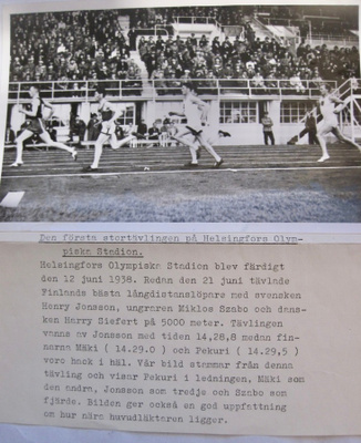 VANHA Valokuva Helsinki Olympia Stadion Ekat Kilpailut 1938