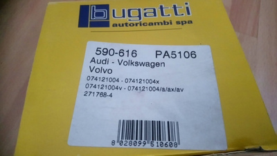 Audi, VW, Volvo Vesipumppu BUGATTI PA5106, 590-616