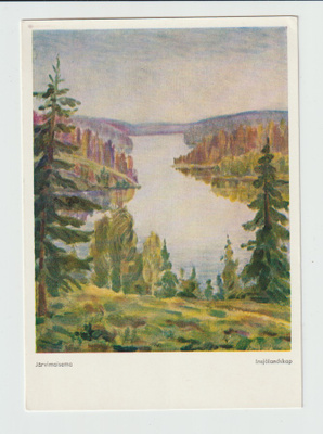 Postikortti, TAIDE, V.O.AUVINEN, Järvimaisema