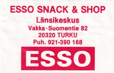 Turku,  Länsikeskus, ESSO Snack & Shop    1/9
