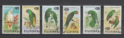 (S0018) PHILIPPINES, 1984 (Parrots). Mi ## 1556-1561. Used