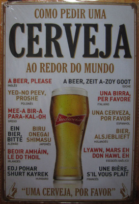 A BEER, PLEASE (around the world) - Metallinen taulu 20x30cm