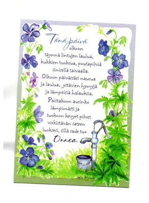 °°TÄMÄ PÄIVÄ OLKOON TÄYNNÄ LINTUJEN...°°-KORTTI /R.Riihimäki