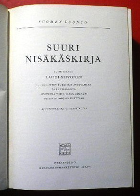 Lauri Siivonen : Suuri nisäkäskirja  1956 1.p.