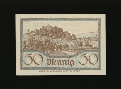 Saksa Notgeld 50 Pfennig, Cannstatt 15.6.1918