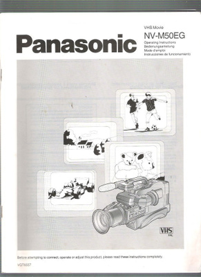 Panasonic VHS Movie, ohjekirjat, 3 kpl., 10 eri kieltä.