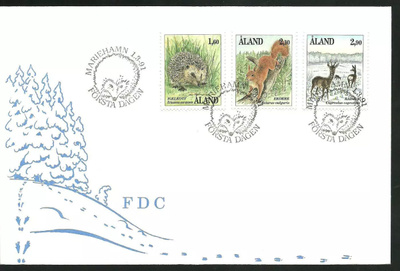 ÅLAND EPK FDC 1/1991: Eläimet, nisäkkäät sarja