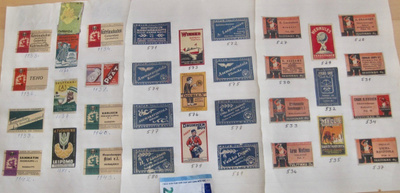 53 VANHAA Tulitikku Etikettiä alk 1930-l