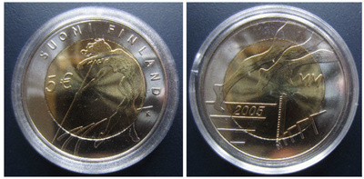5€ Suomi 2005 Yleisurheilun MM-kilpailut Helsinki juhlaraha