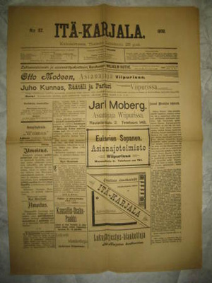 Sanomalehti: Itä-Karjala 25.10.1898