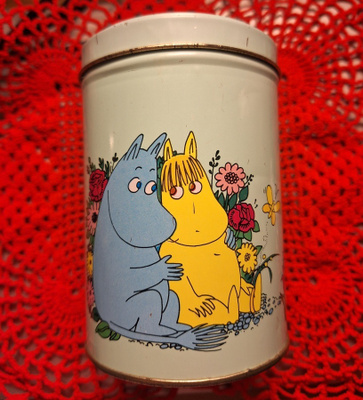 Muumi peltinen purkki 1992