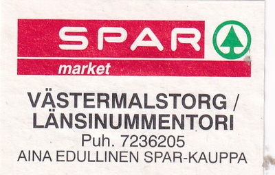 Länsinummentori , Västermalstorg ,  SPAR market   s18