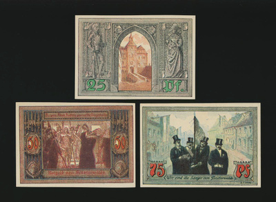 Saksa Notgeld 25, 50, 75 Pfg, Finsterwalde 1921