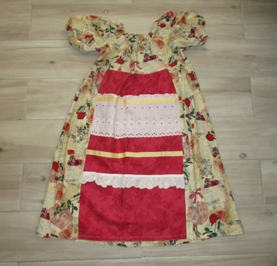 Maalaisromanttinen mekko 10-12 vuotiaalle, käsityötä, UUSI!