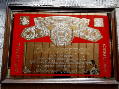 Budweiser beer vintage peilitaulu todella hieno 68×47Cm