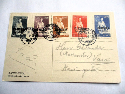 1942 KPK 1 Kuibyshevinkatu Viitalan kortti Vaasaan