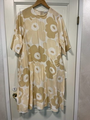 Marimekko uusi kupro/viskoosi Logn pieni Unikko mekko 42