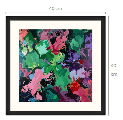 Uusi abstrakti Art Print paspis & kehys 40 cm x 40 cm