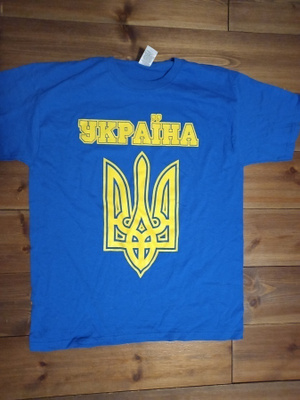 UKRAINA vaakuna - sininen T-paita M