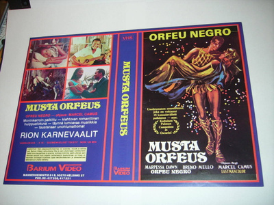 Vhs kansipaperi Fix - MUSTA ORFEUS  (Sis.postikulut)