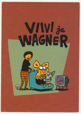 Viivi ja Wagner katselevat tv:tä postikortti