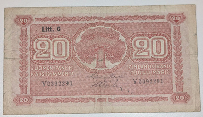 20 Markkkaa 1922 Litt. C Y0392291