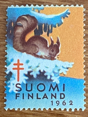 JOULUMERKKI ORAVA OKSALLA 1962**