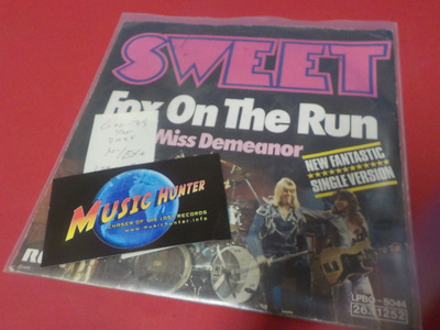SWEET - FOX ON THE RUN M-/EX+ 7'' SINGLE