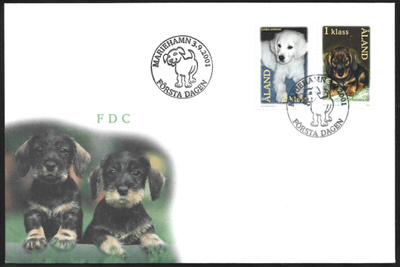 FDC Åland 2001  Lemmikkieläimiä Koirat   LaPe ÅL 195-196