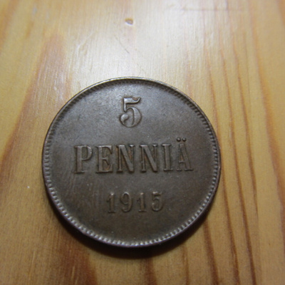 5 Penniä 1915 mahd. kl 5