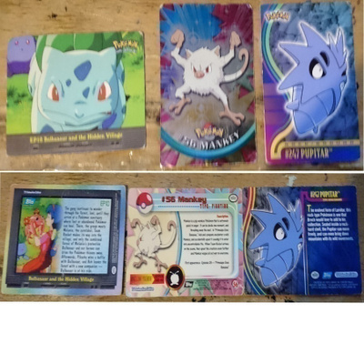 Ensimmäisiä Pokemon kortteja 90 luvun ja 2000 luvun välistä